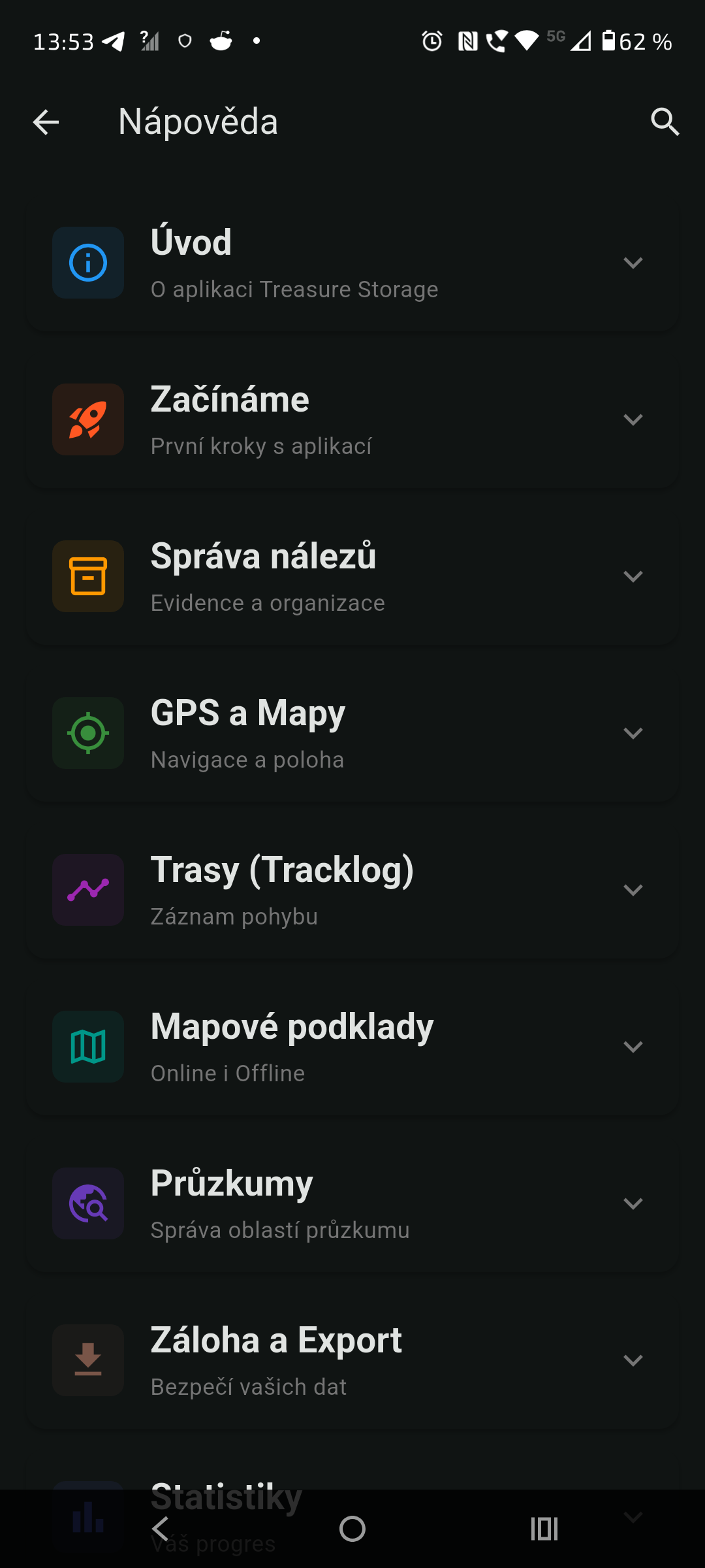Menu nápovědy